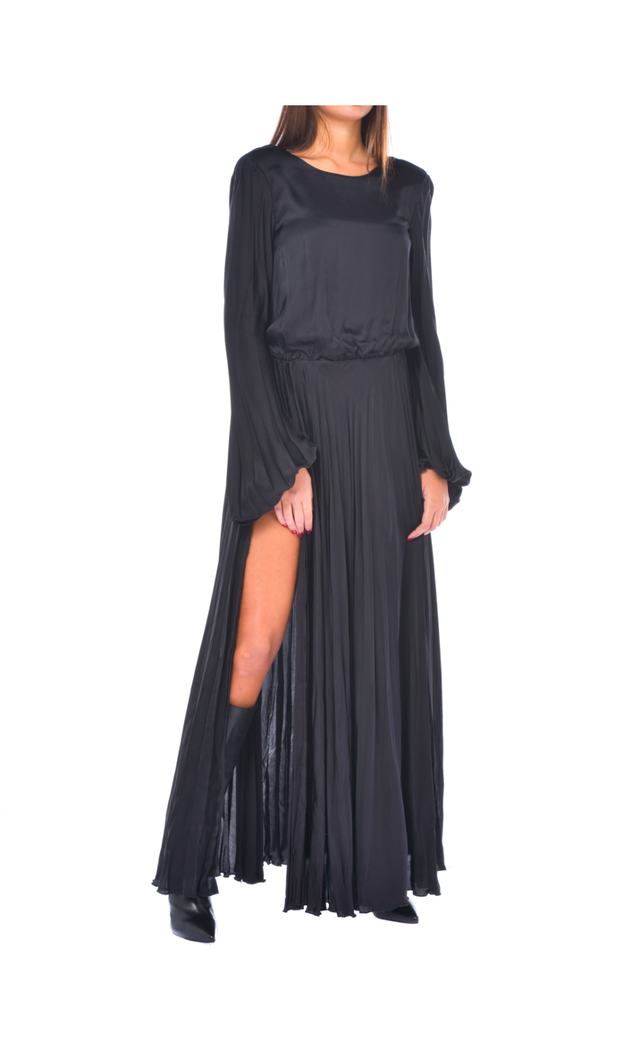 abito lungo da donna Odi Et Amo plisse' con spacchi