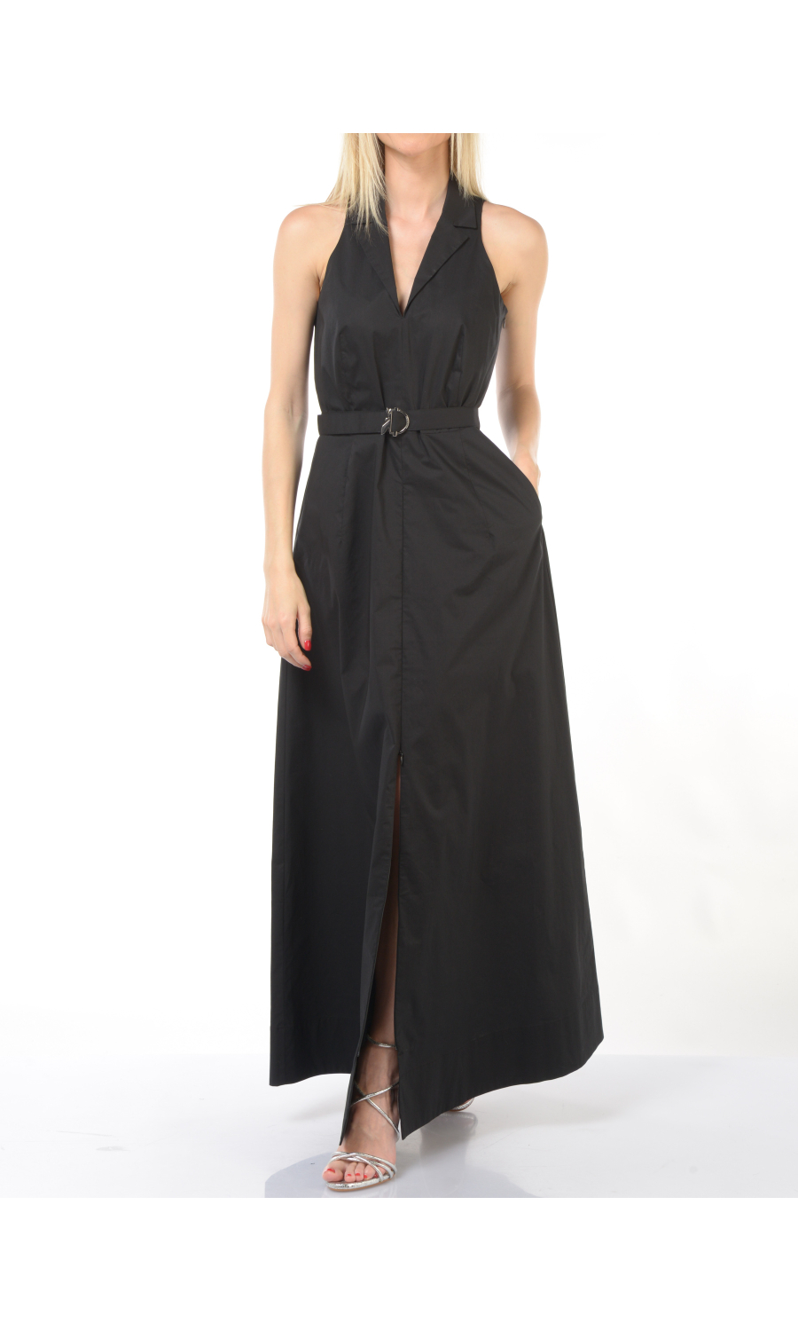 abito lungo da donna Patrizia Pepe con spacco e cintura