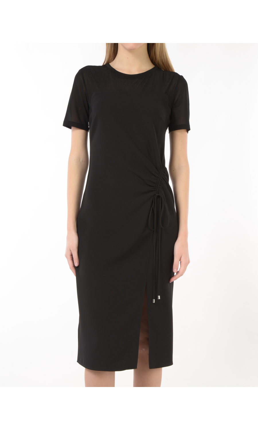 abito lungo da donna Patrizia Pepe con inserto e arricciatura