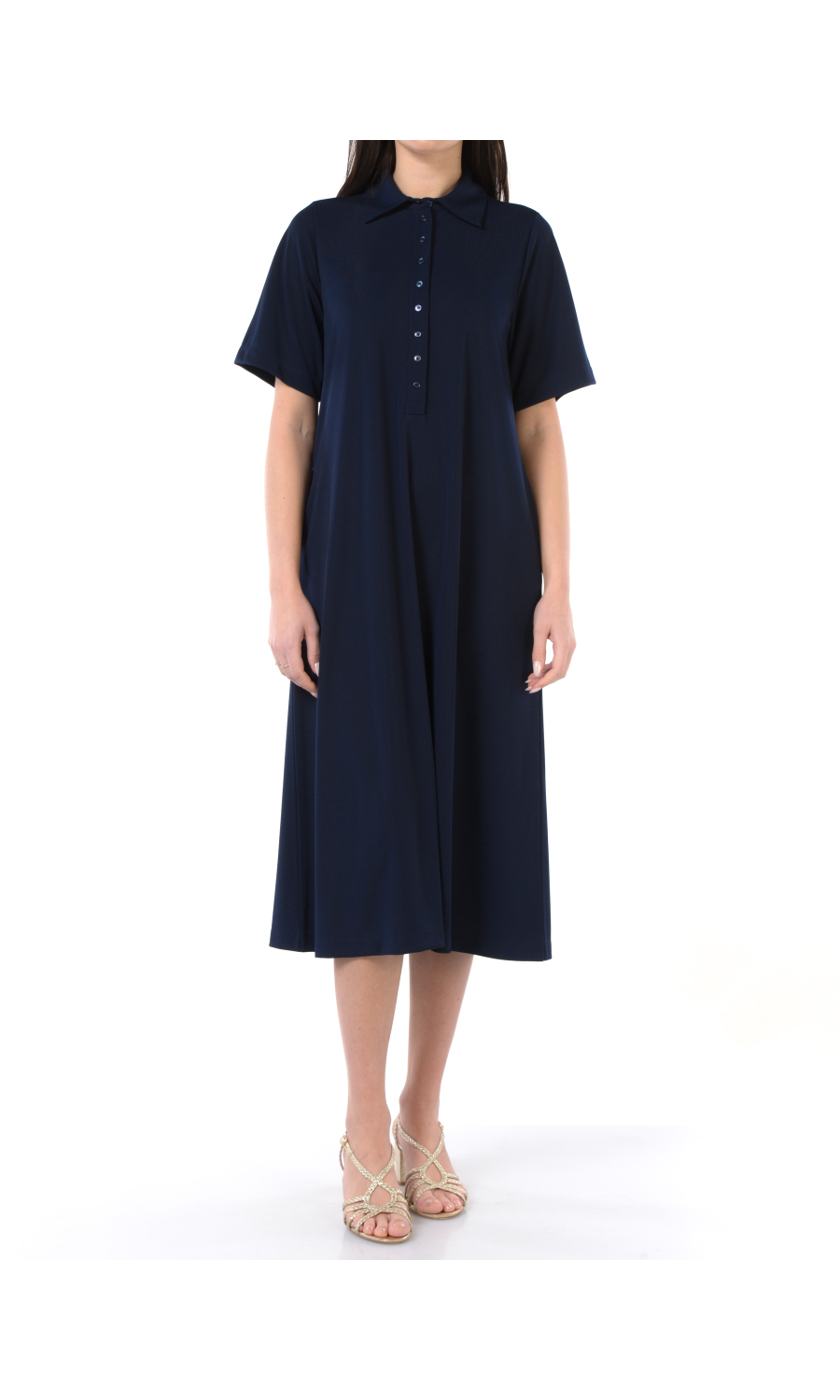 abito lungo da donna Seventy in jersey con collo a polo