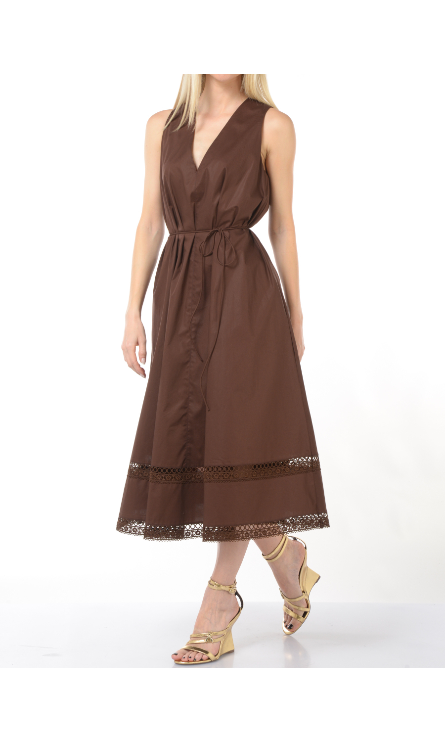 abito lungo da donna Twinset senza maniche con inserto