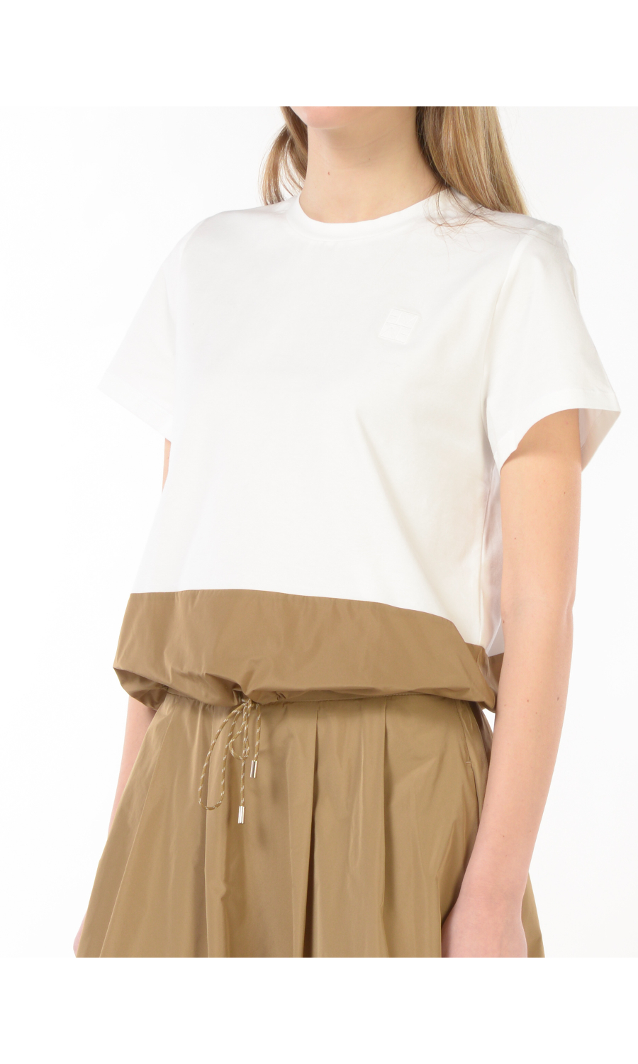 blusa da donna Emme By Marella a manica corta con inserto e coulisse