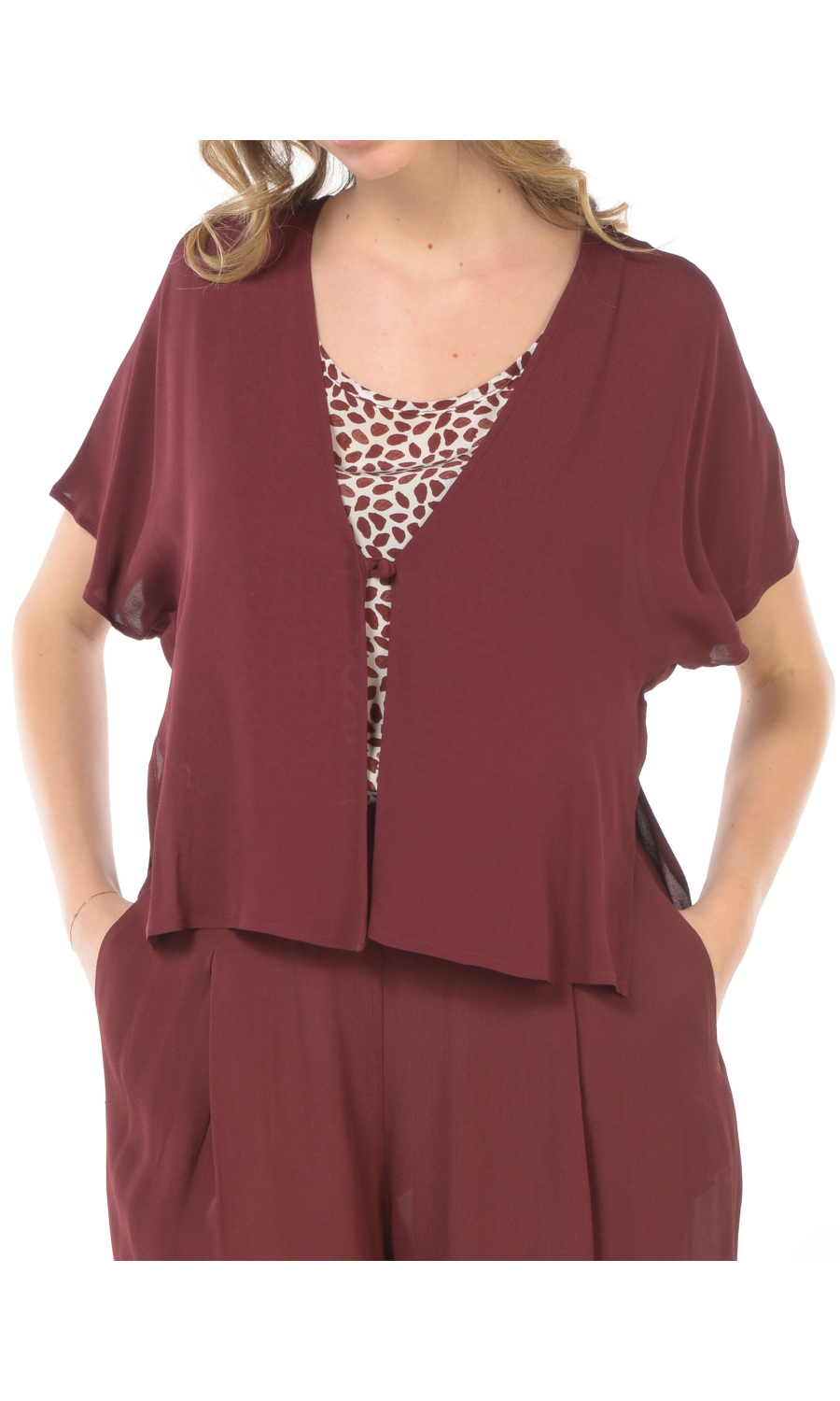 blusa da donna Kaos coprispalle con spacchi