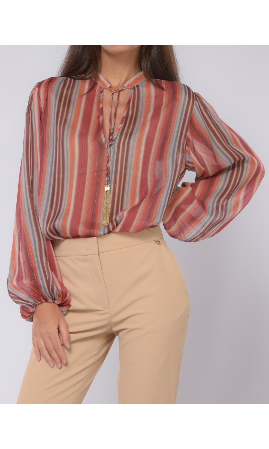 blusa da donna Liu Jo a righe con lacci