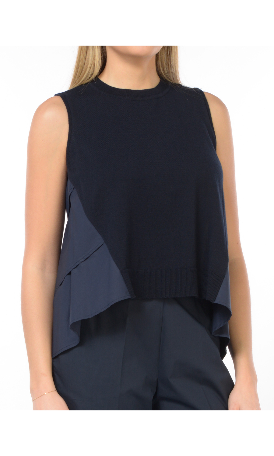 blusa da donna Meimeij bitessuto con balze