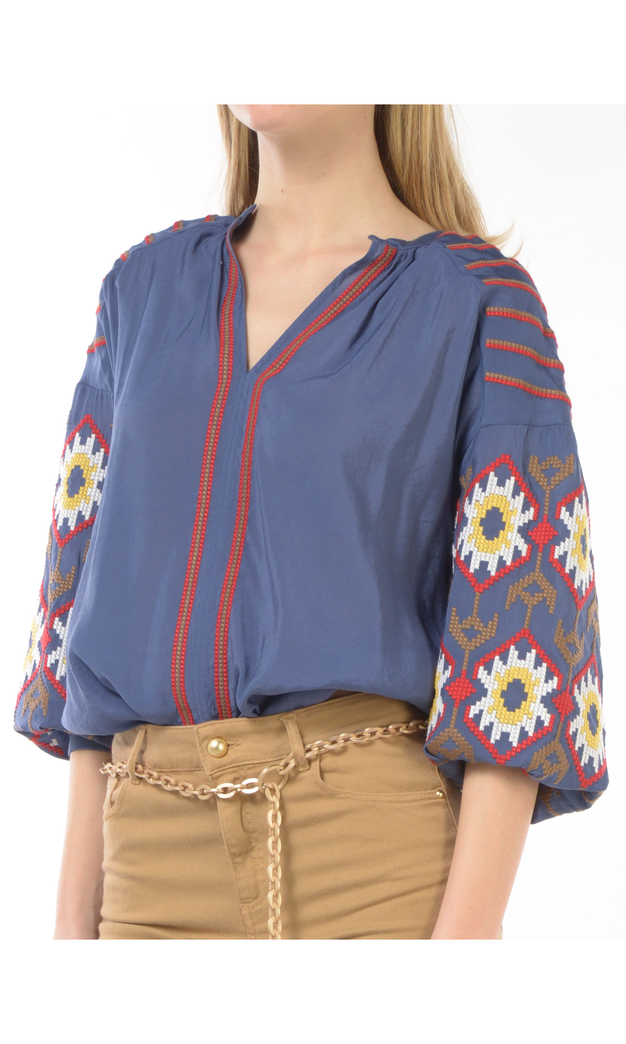 blusa da donna Nenette a manica lunga con ricami