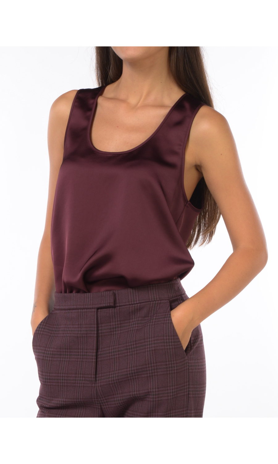 blusa da donna Patrizia Pepe senza maniche in raso