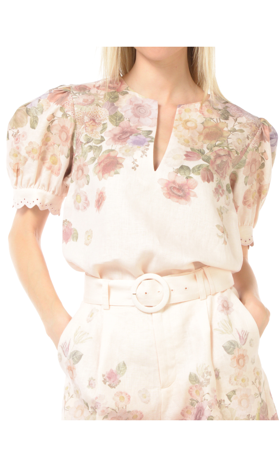 blusa da donna Twinset a fantasia floreale con manica a palloncino