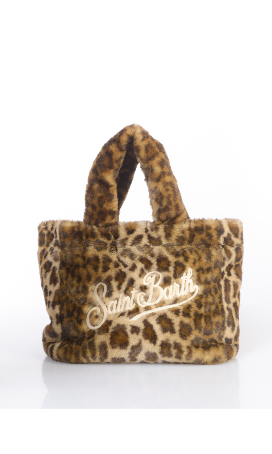 borsa a mano da donna Mc2 Saint Barth Medium effetto peluche leopardata