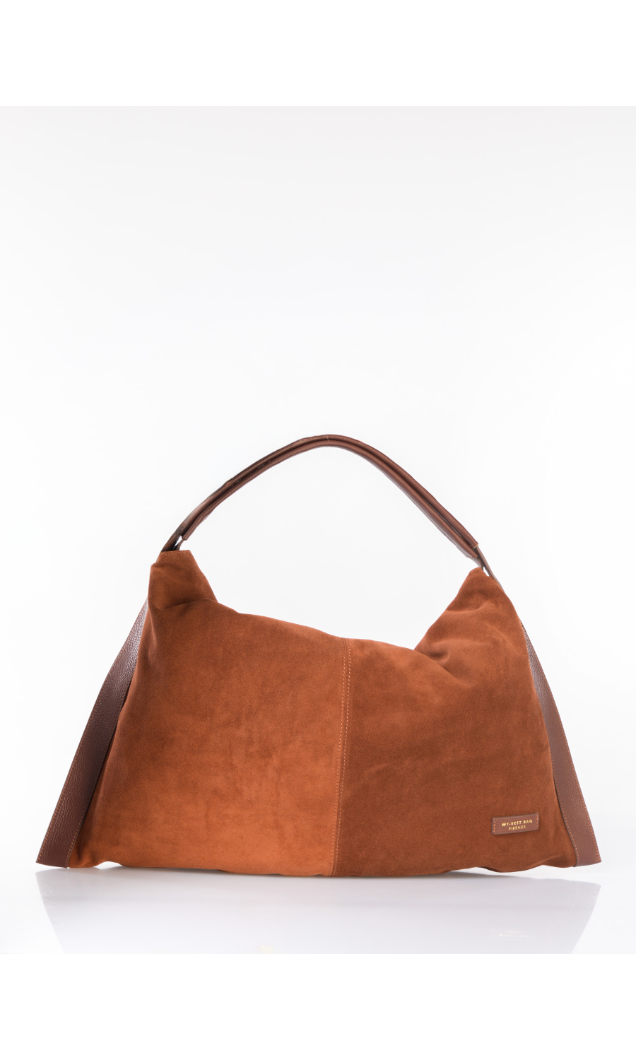 borsa a mano da donna My Best Bag maxi shopper in vera pelle camoscio