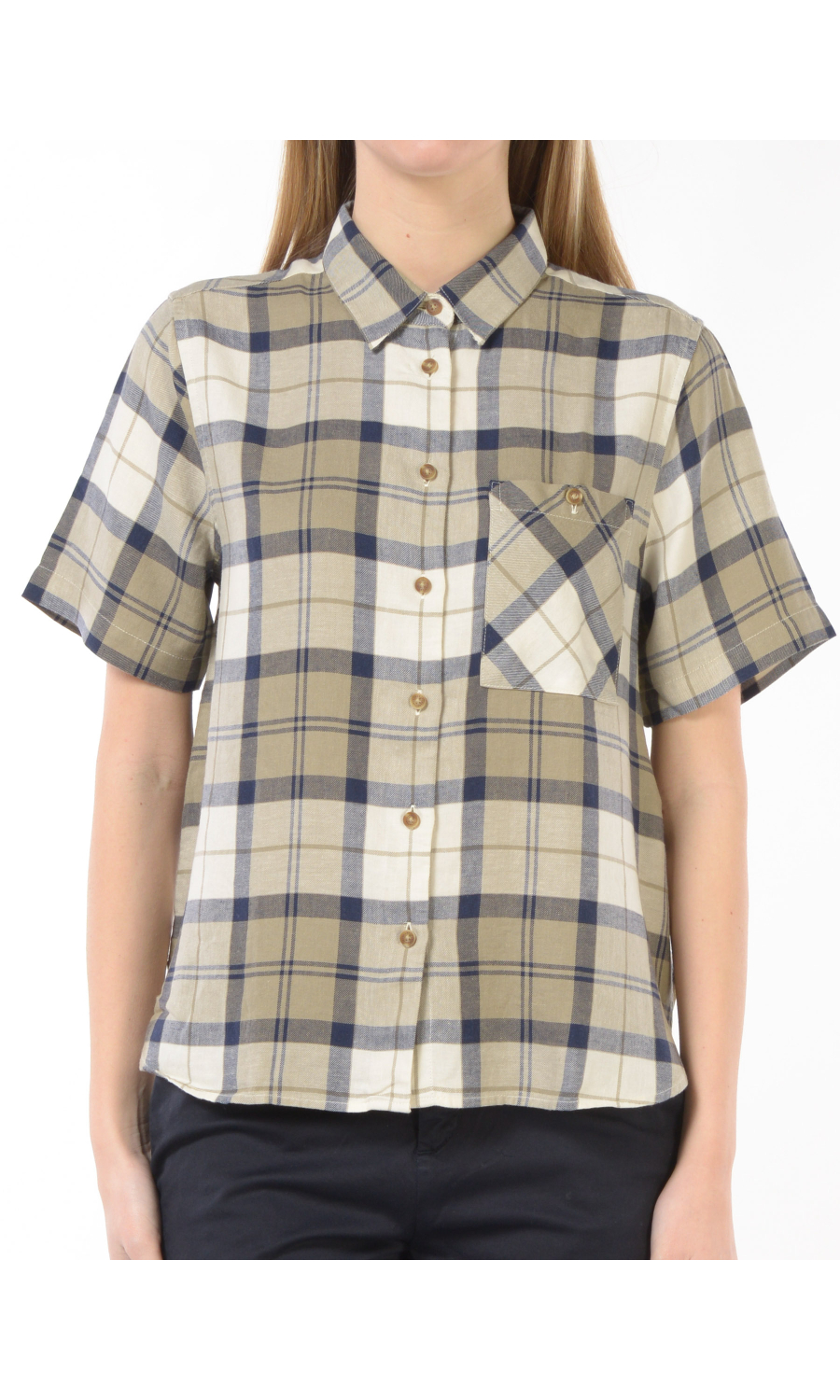 camicia da donna Barbour a quadri a manica corta