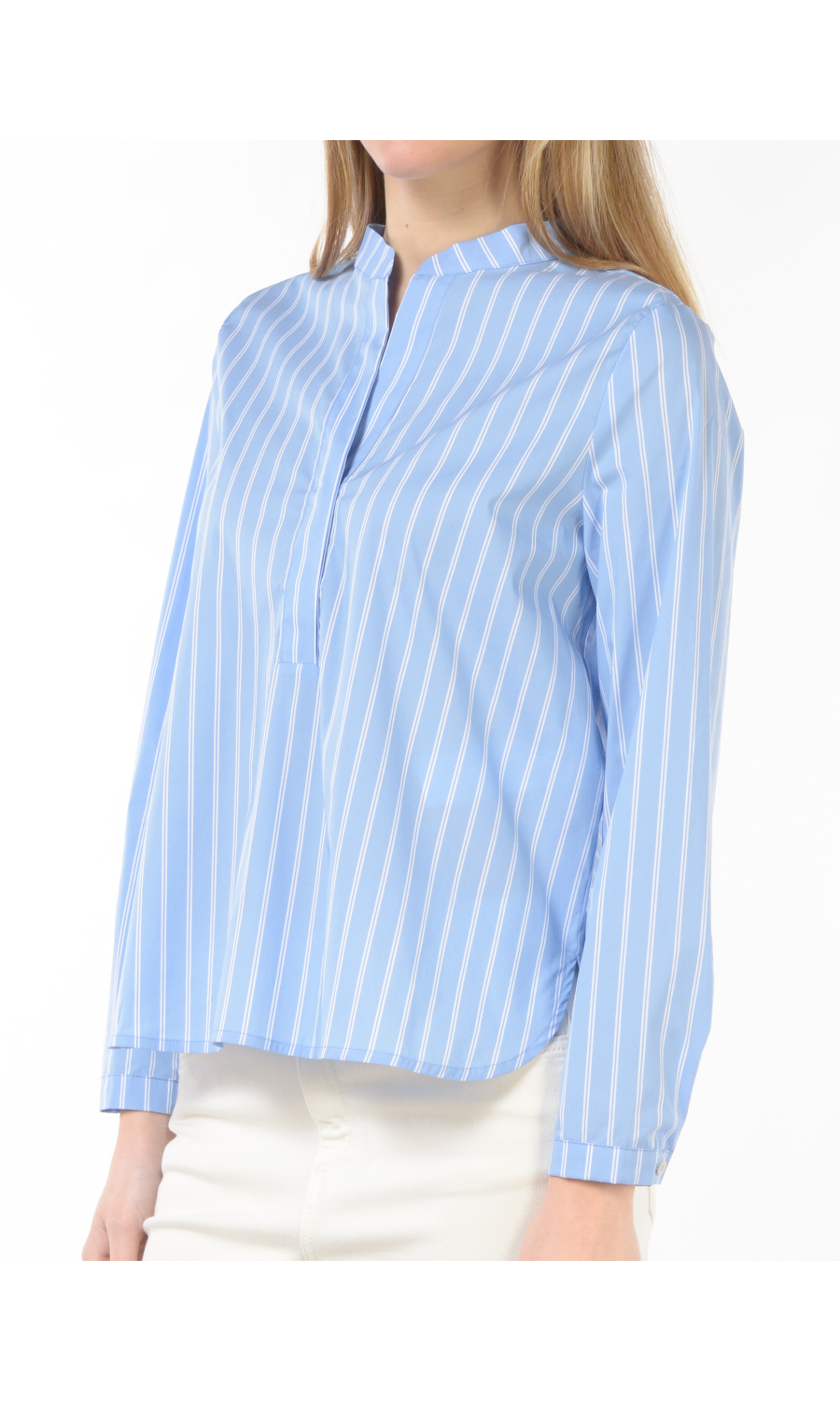 camicia da donna Emme By Marella a righe con scollo alla coreana