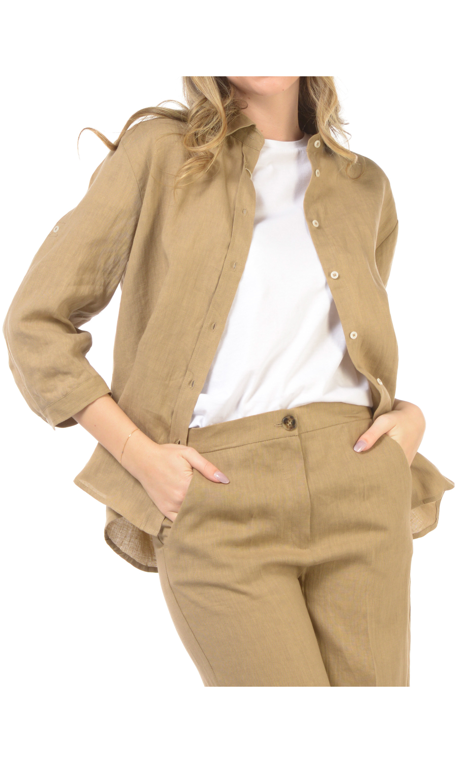 camicia da donna Emme By Marella in lino a manica lunga