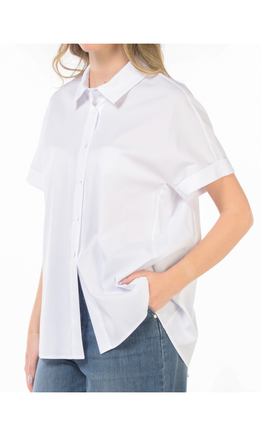 camicia da donna Jurere a manica corta con linea ad A