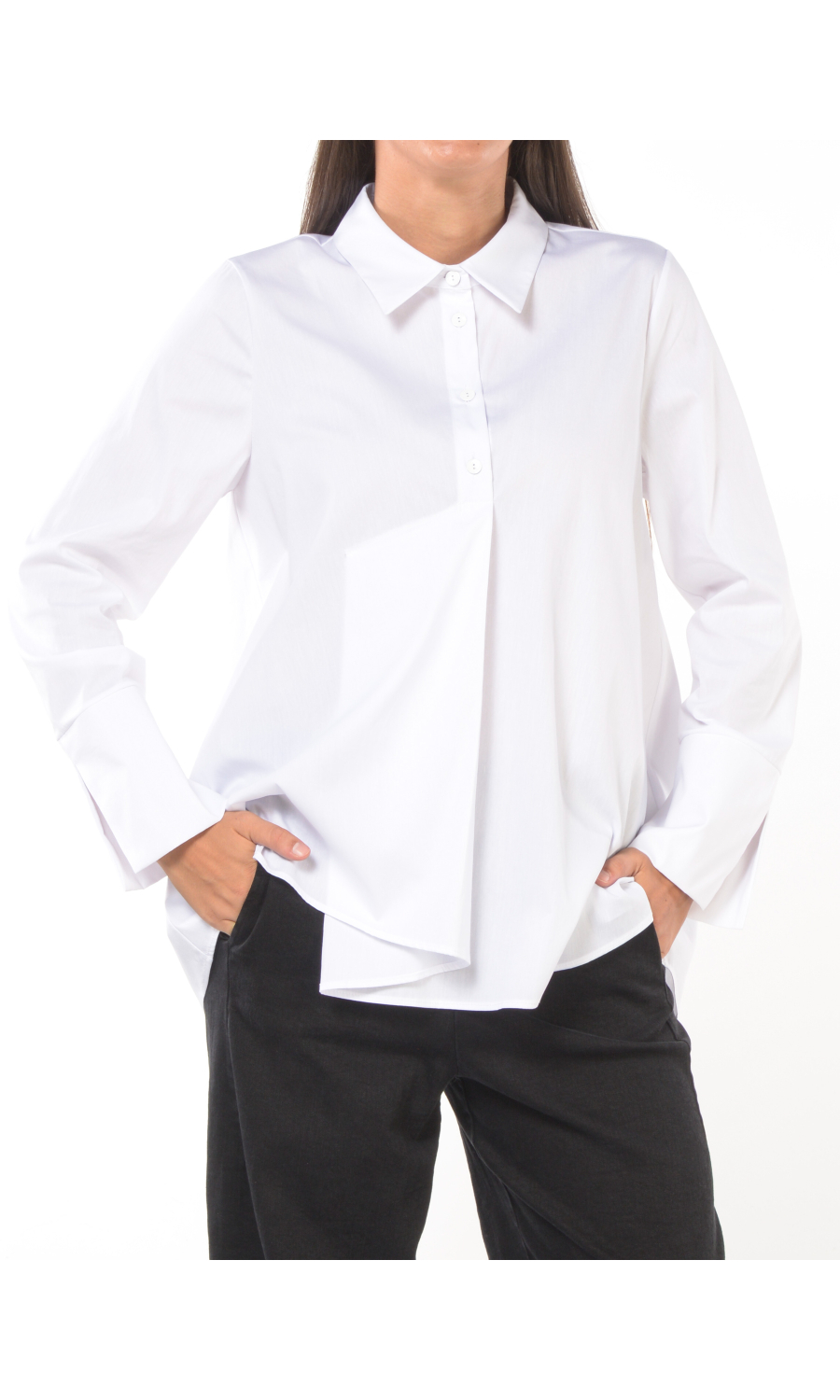 camicia da donna Jurere over con piega frontale