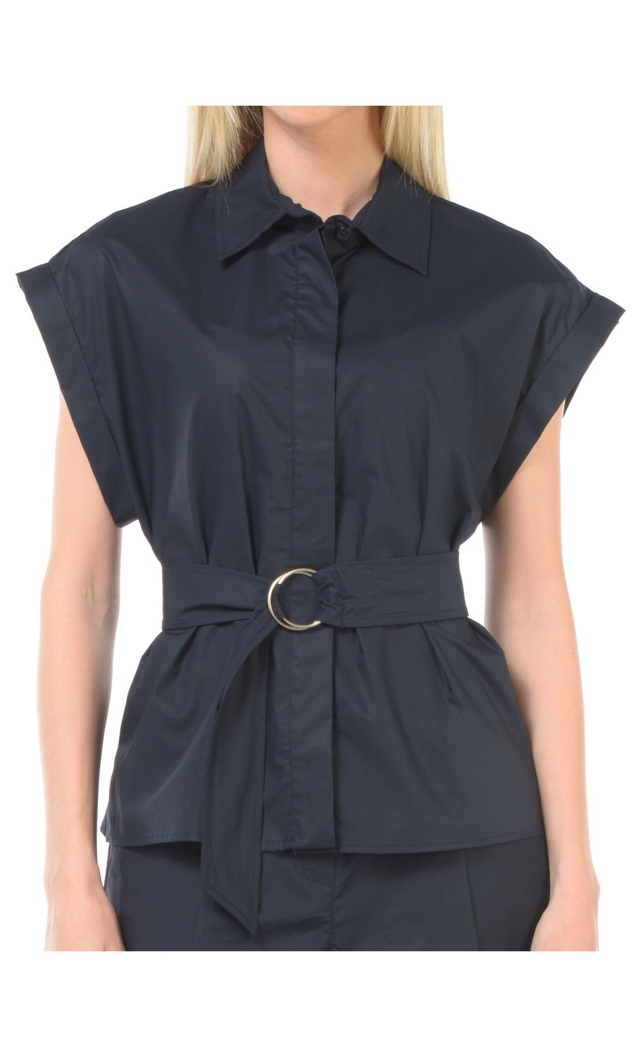 camicia da donna Kaos a manica corta con cintura