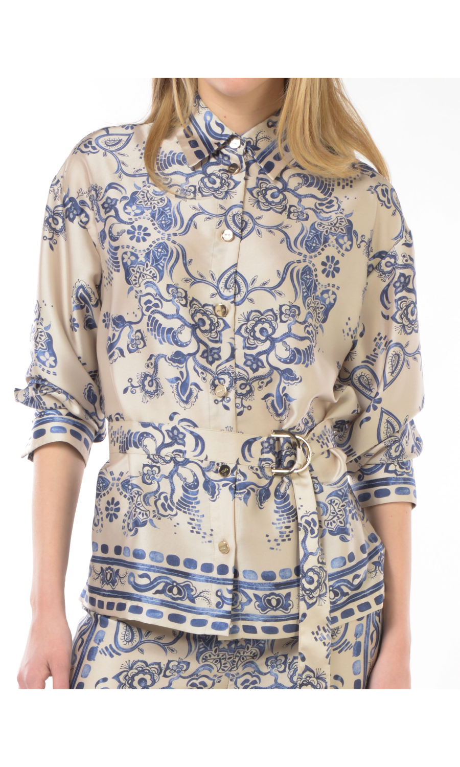 camicia da donna Liu Jo a fantasia con cintura