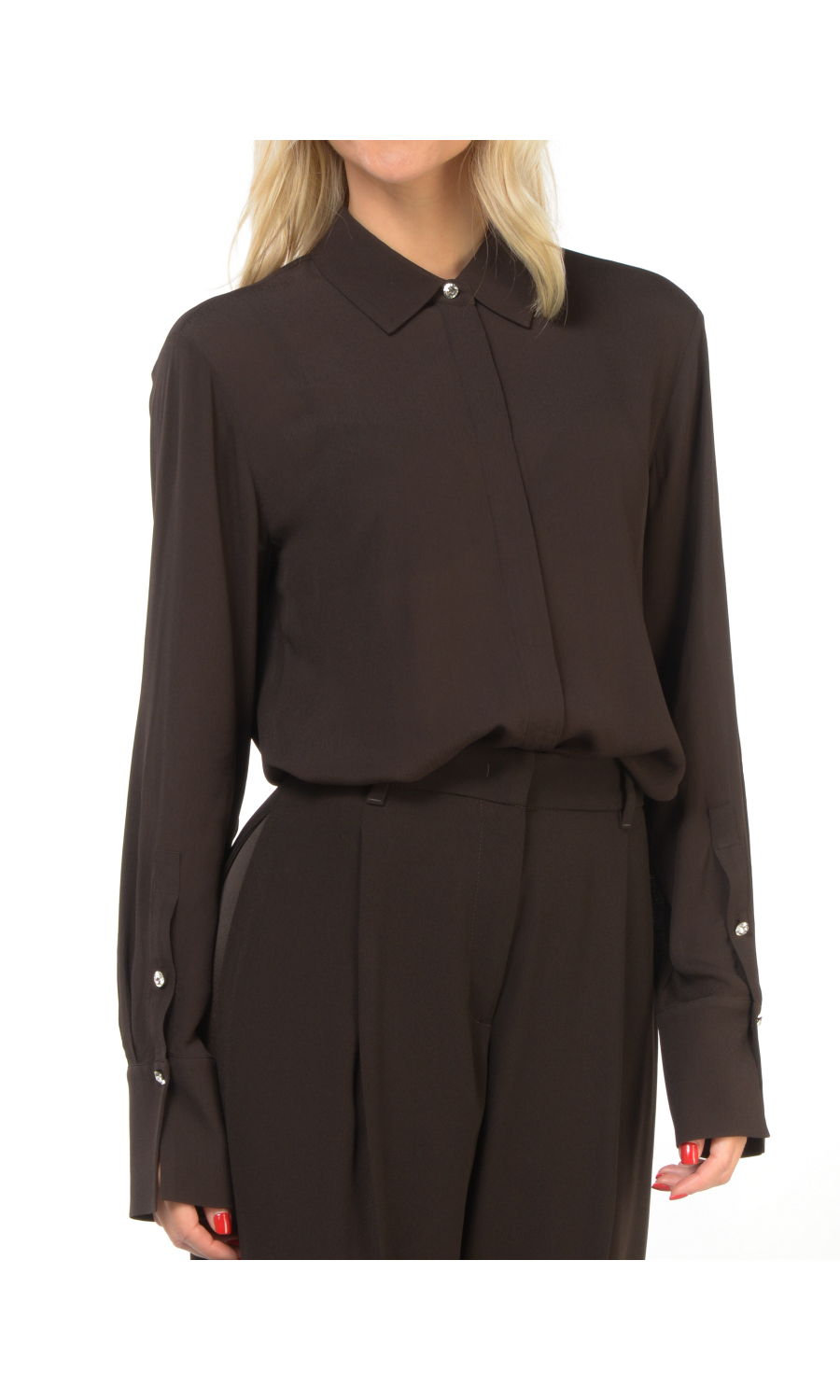 camicia da donna Liu Jo in georgette con bottoni gioiello