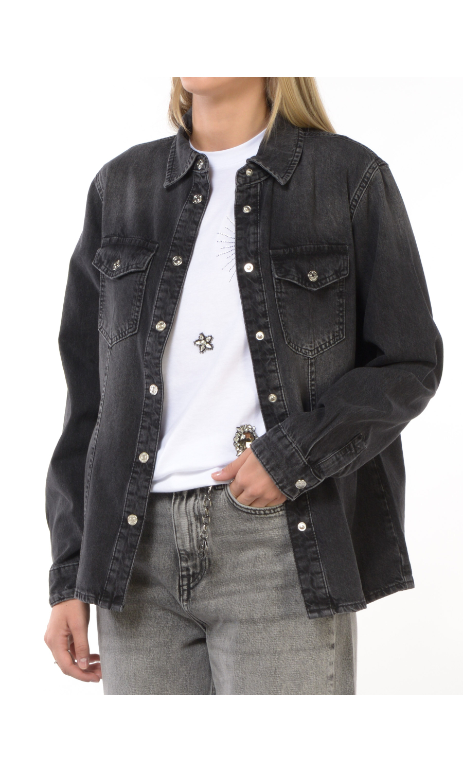 camicia da donna Liu Jo in denim con tasche