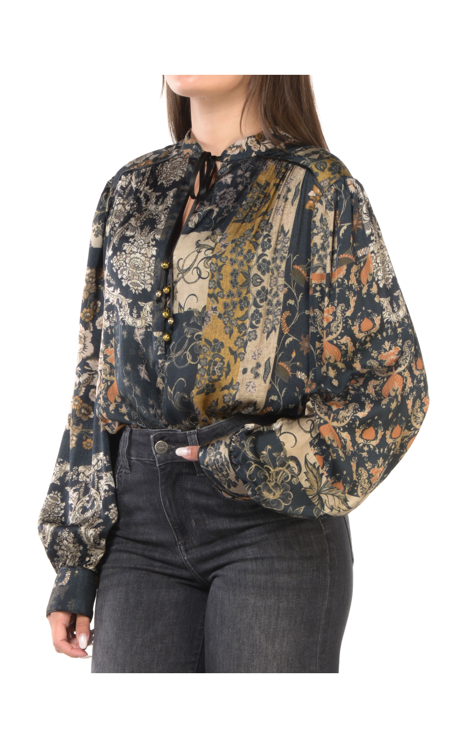 camicia da donna Liu Jo effetto raso a fantasia blossom patch