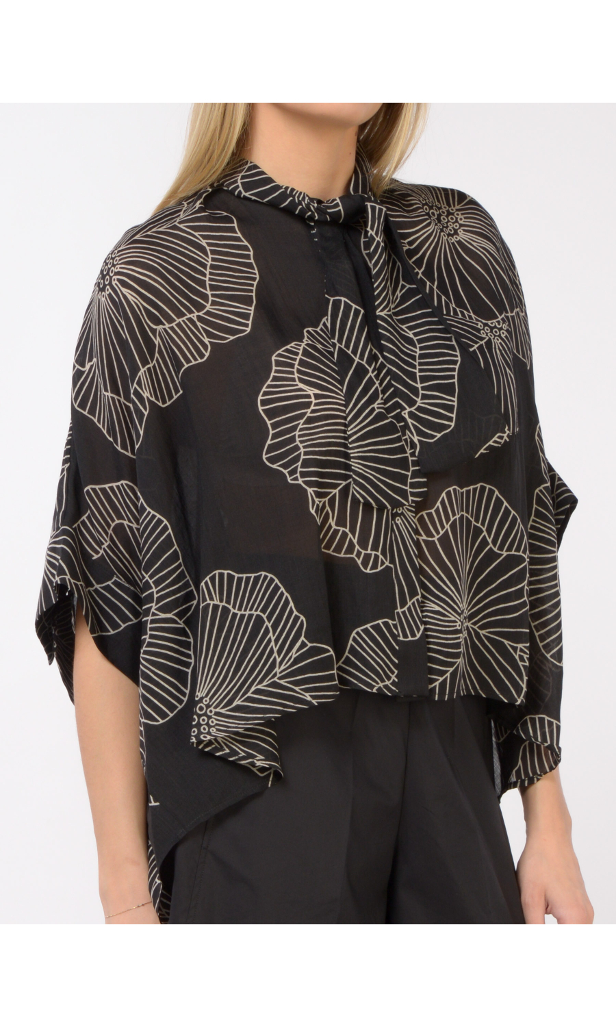 camicia da donna Meimeij boxy a kimono a fantasia