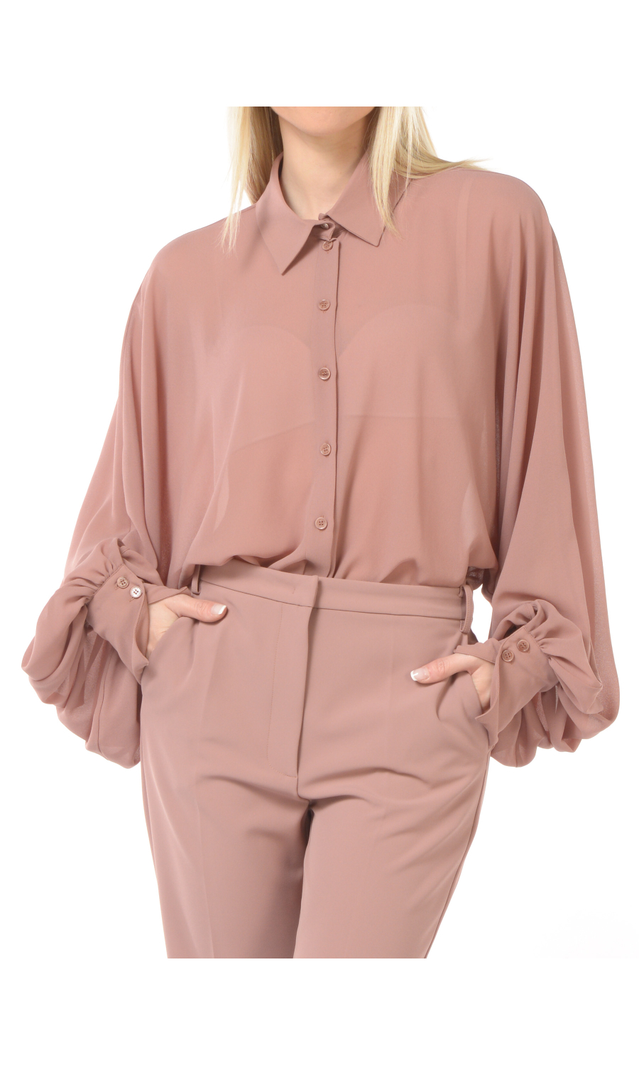 camicia da donna Patrizia Pepe in crepe con taglio a kimono