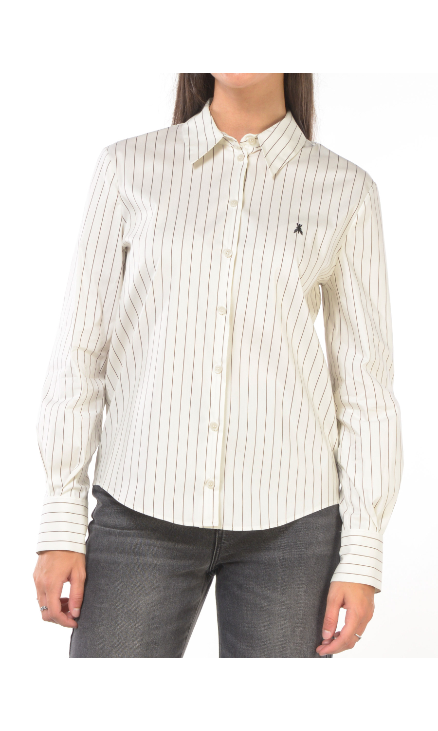 camicia da donna Patrizia Pepe a righe con logo