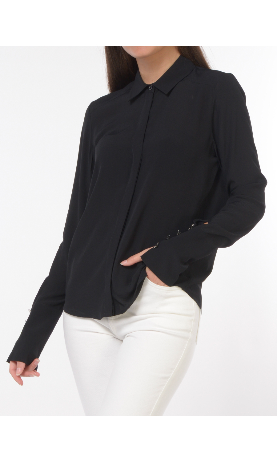 camicia da donna Patrizia Pepe Essential con bottoni logo Fly
