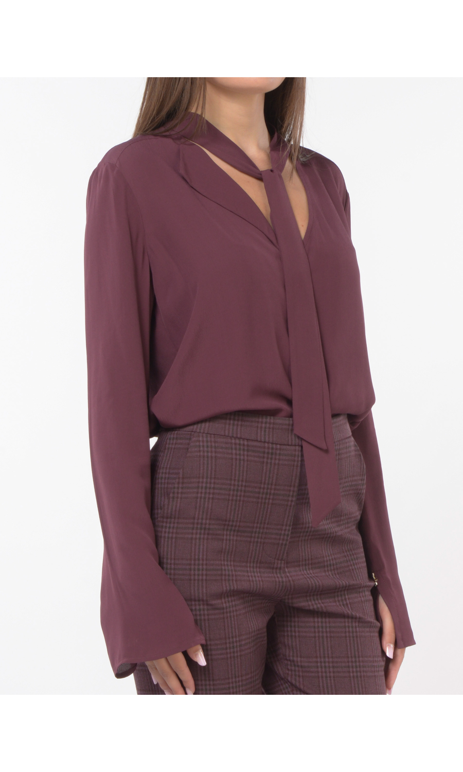 camicia da donna Patrizia Pepe in georgette con fusciacca