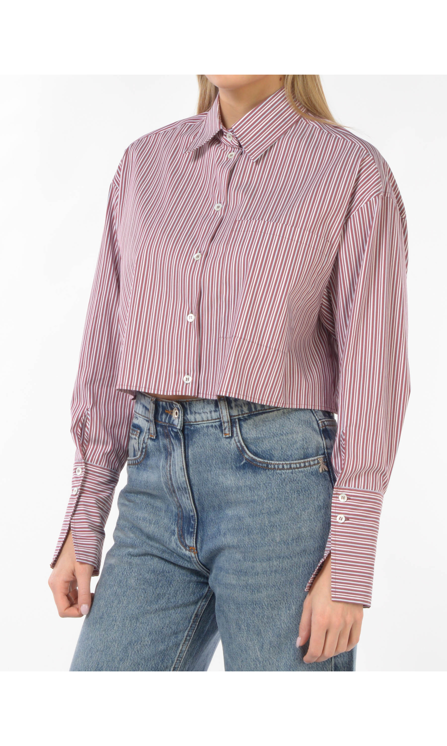 camicia da donna Patrizia Pepe cropped a righe