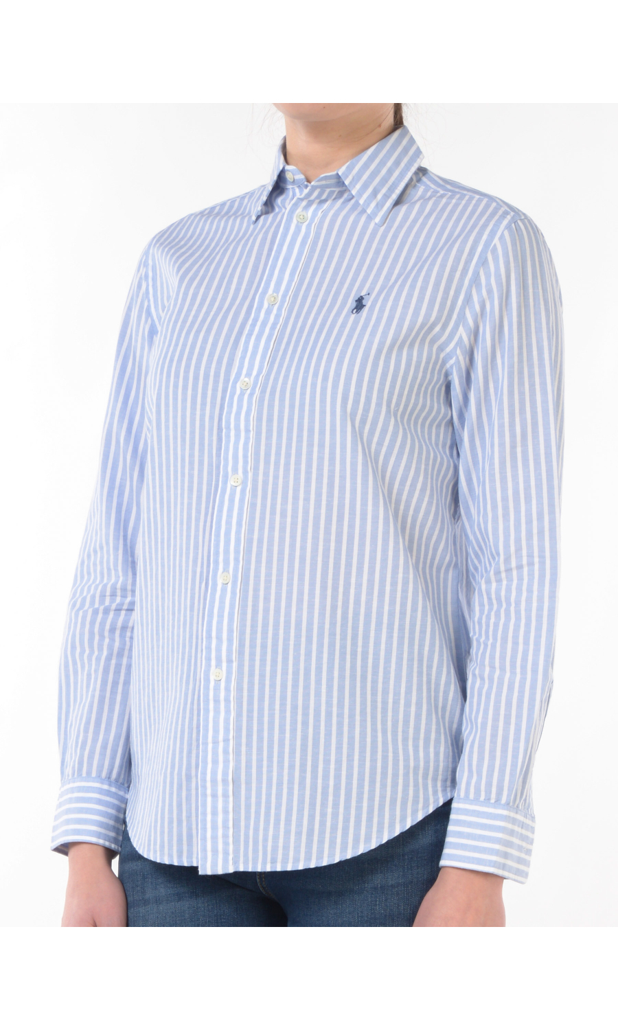 camicia da donna Ralph Lauren in cotone e lino a righe