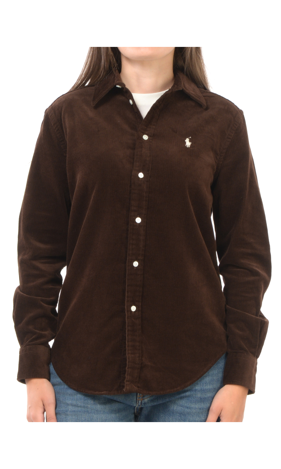 camicia da donna Ralph Lauren Classic Fit in velluto rigato