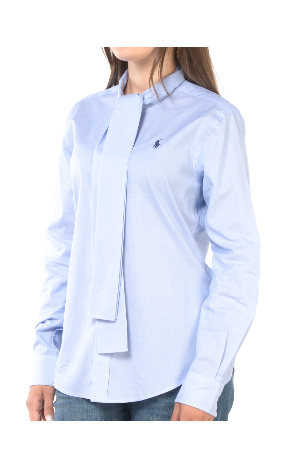 camicia da donna Ralph Lauren Slim Fit con sciarpina