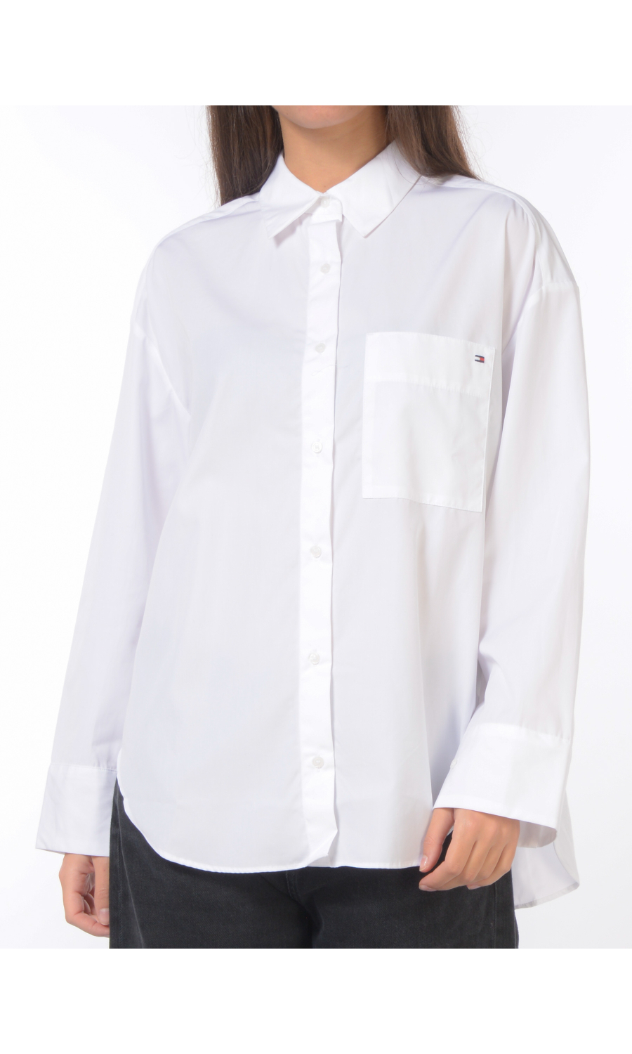 camicia da donna Tommy Hilfiger con tasca e logo