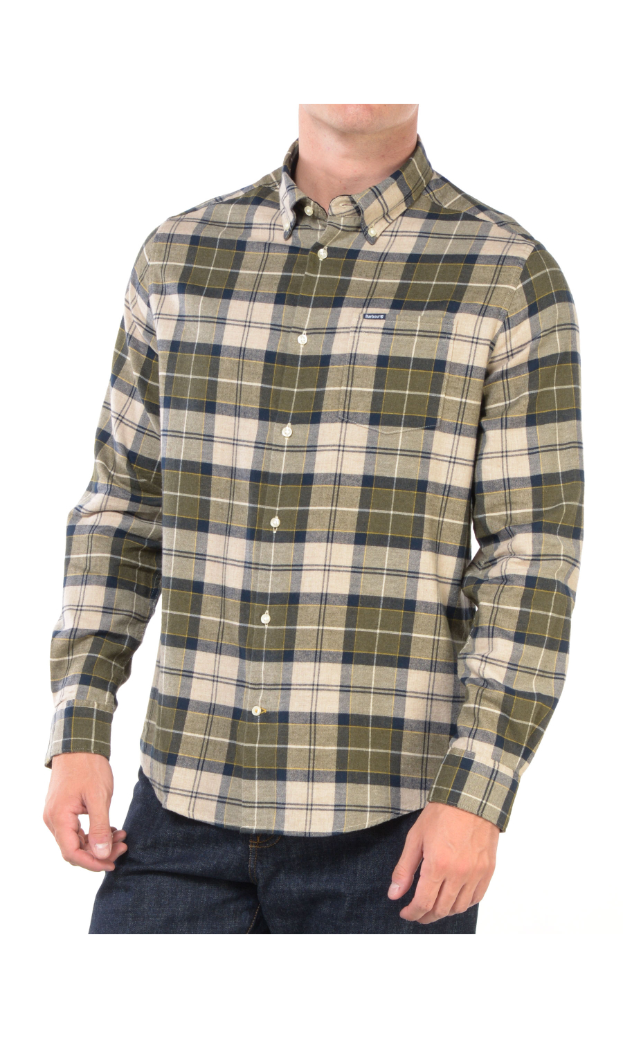 camicia da uomo Barbour a quadri con tasca