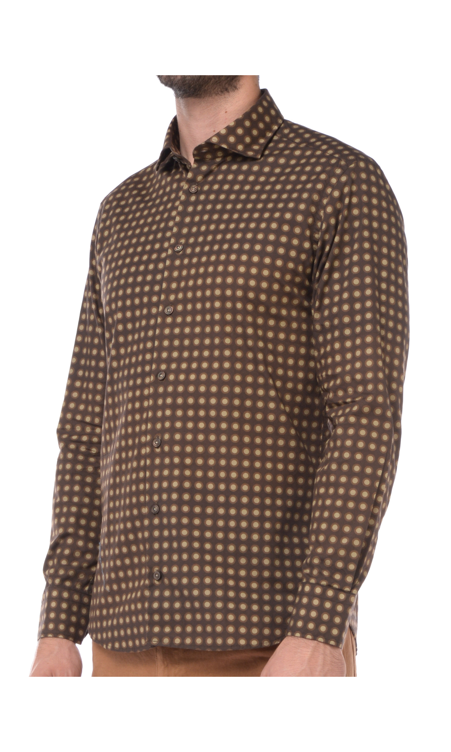 camicia da uomo Bastoncino collo francese a pois