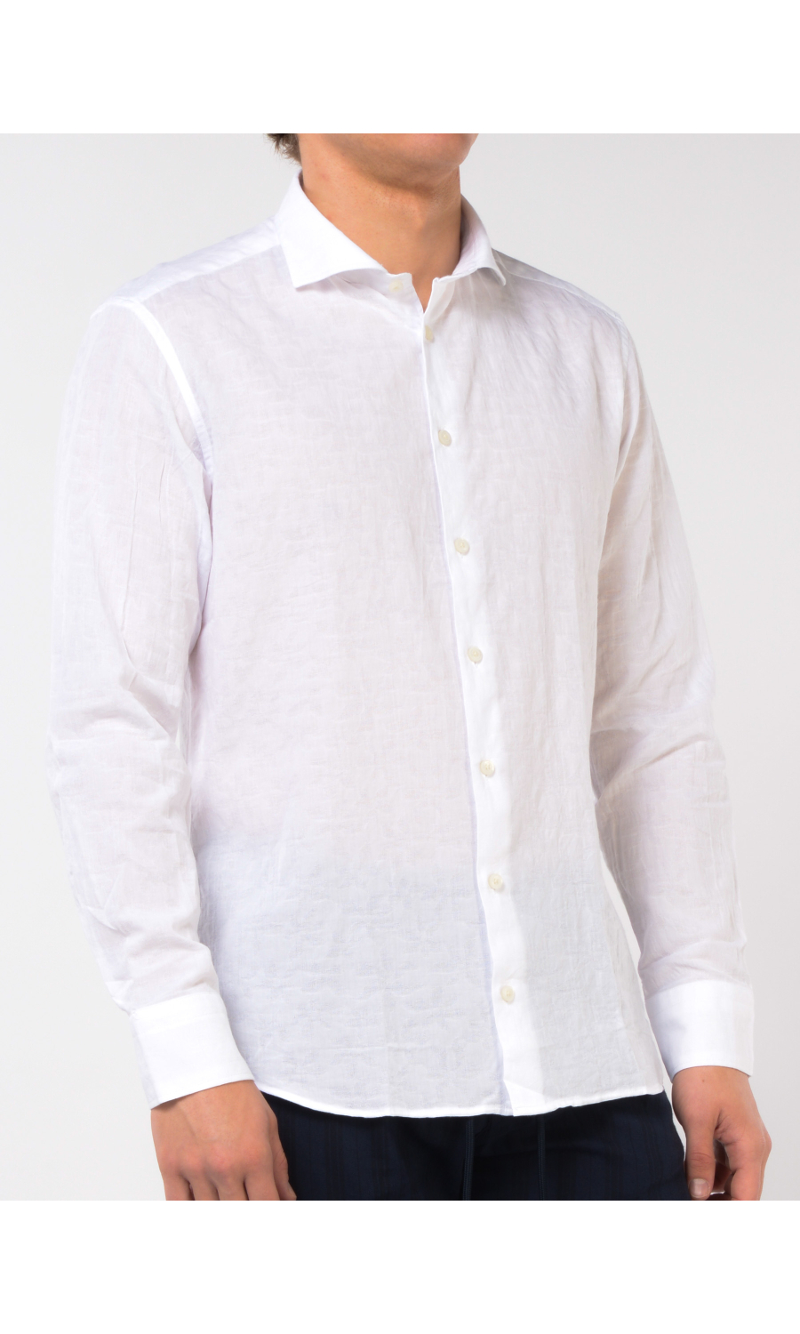 camicia da uomo Bastoncino collo francese jaquard