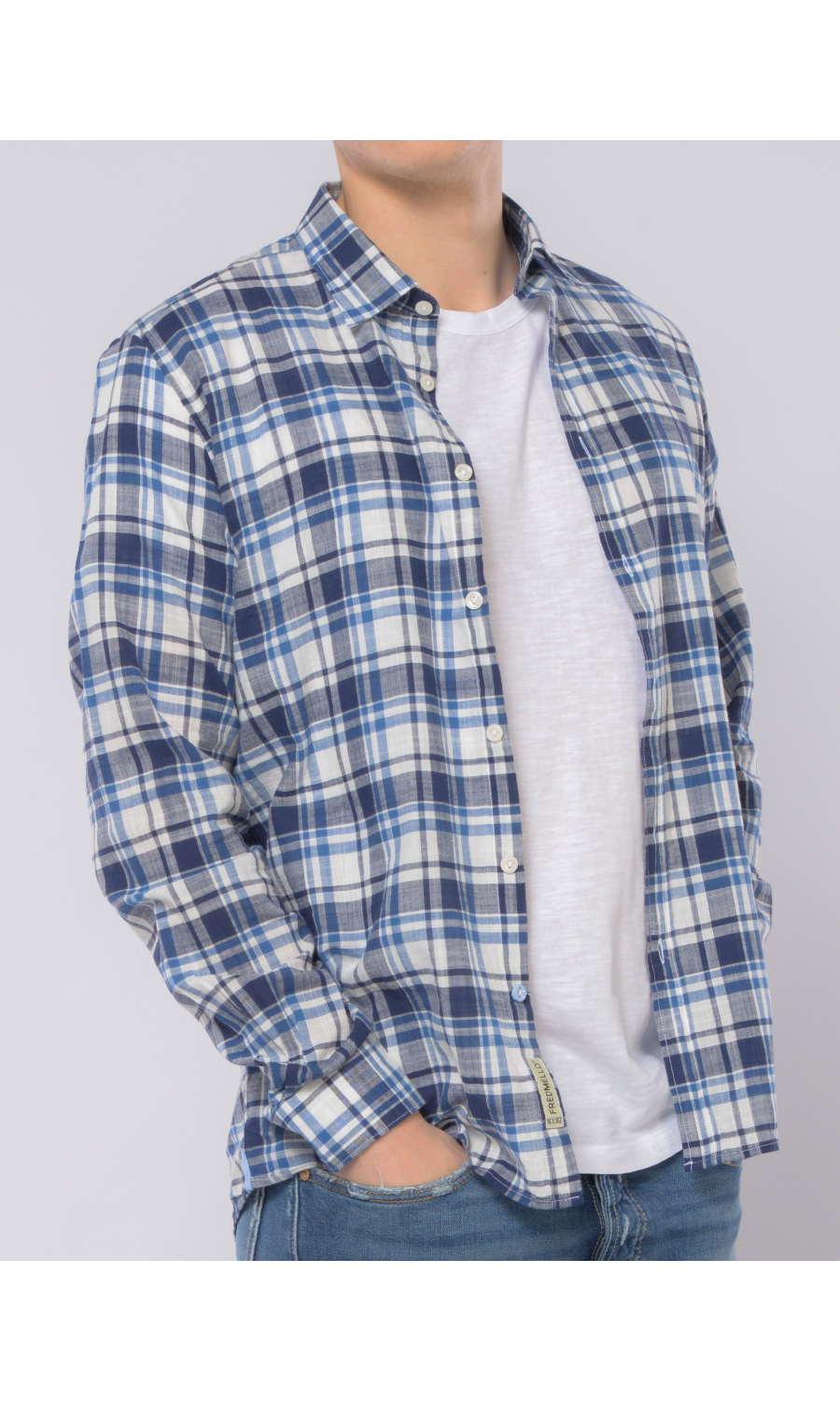 camicia da uomo Fred Mello in cotone a quadri