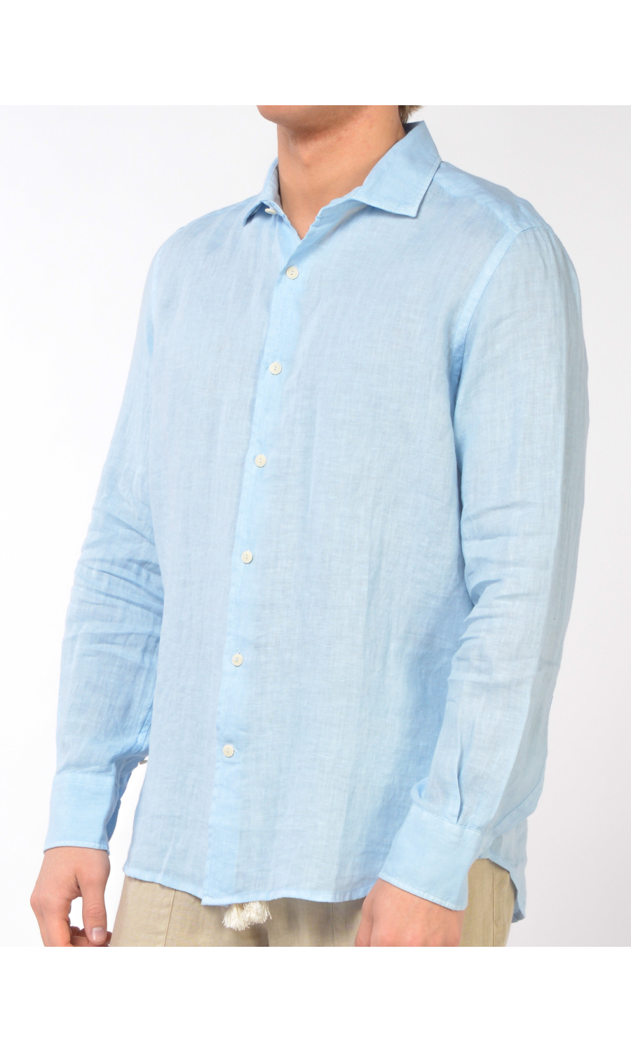 camicia da uomo Mc2 Saint Barth in lino con logo