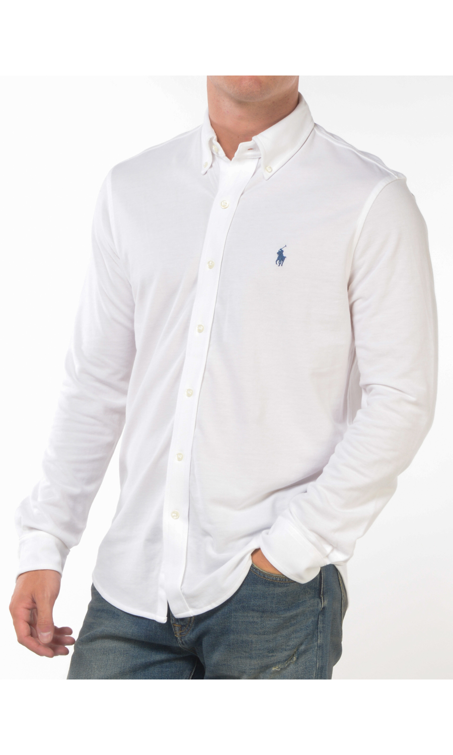 camicia da uomo Ralph Lauren in piquet con botton down