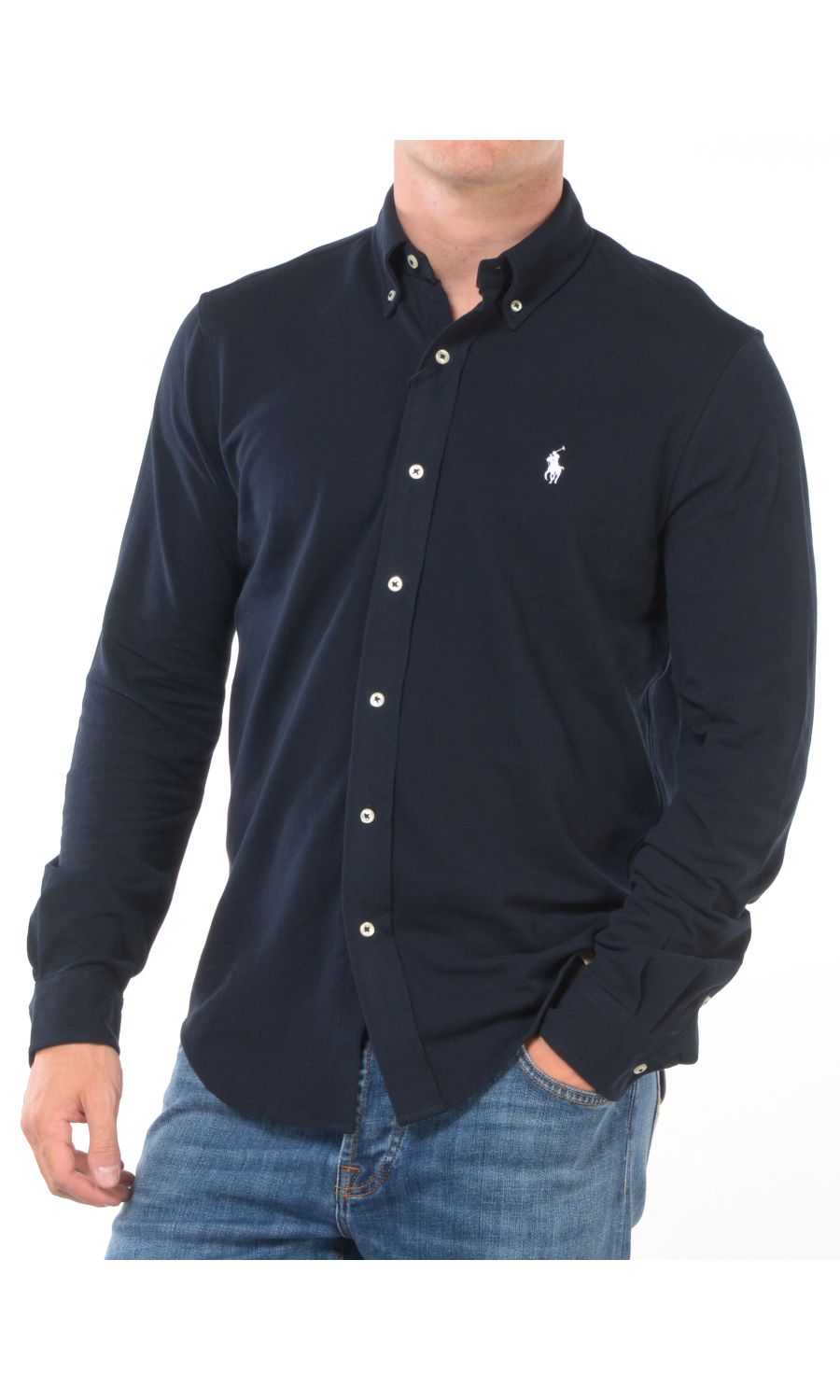 camicia da uomo Ralph Lauren in piquet con botton down