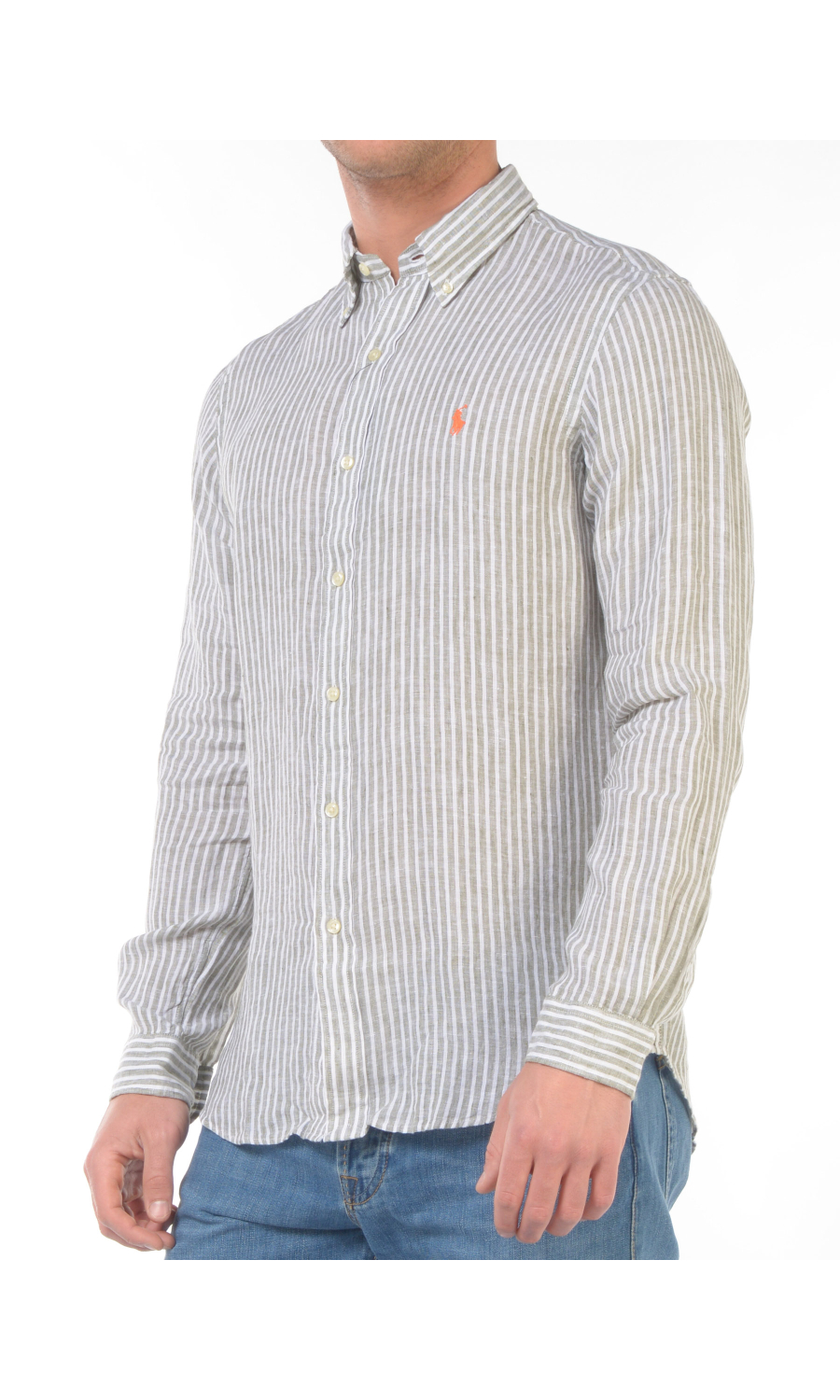 camicia da uomo Ralph Lauren in lino a righe
