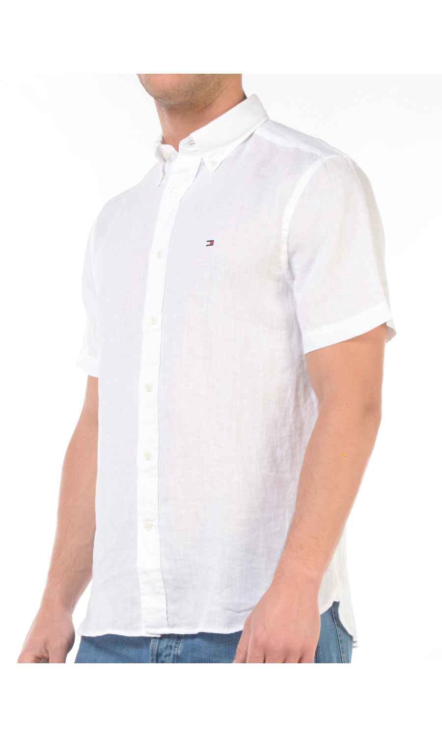 camicia da uomo Tommy Hilfiger manica corta in lino