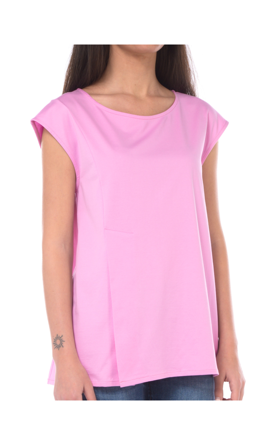 canotta da donna Gwhite a barchetta con spacco