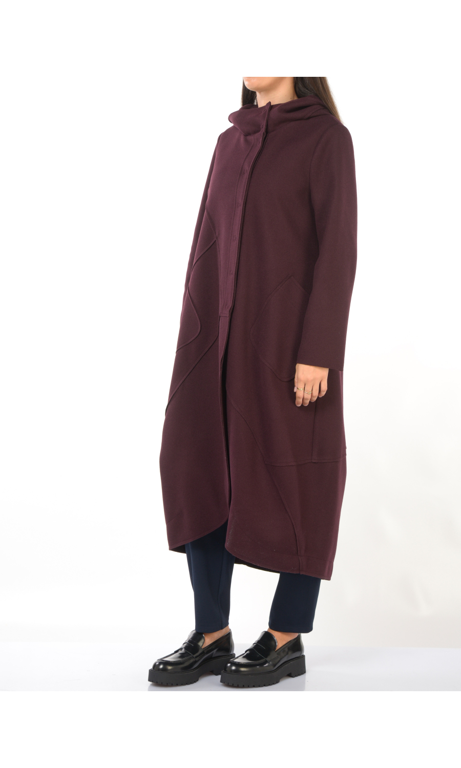 cappotto da donna Jurere in panno con cappuccio
