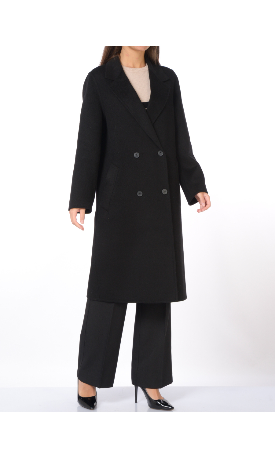 cappotto da donna Kaos in lana e viscosa a doppiopetto