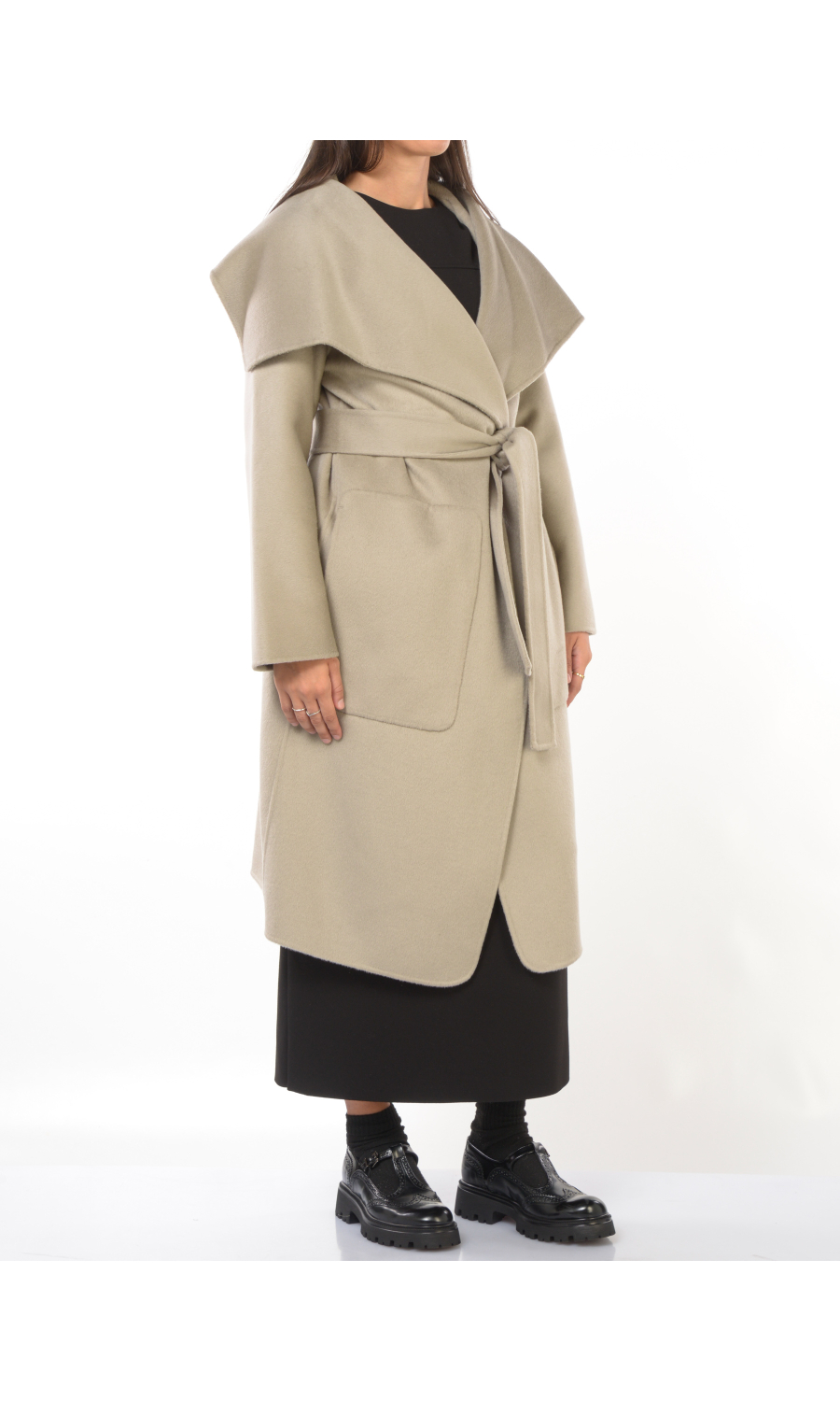 cappotto da donna Meimeij in lana con maxi collo