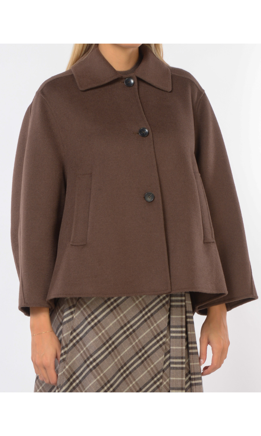 cappotto da donna Seventy corto in lana e cachemire