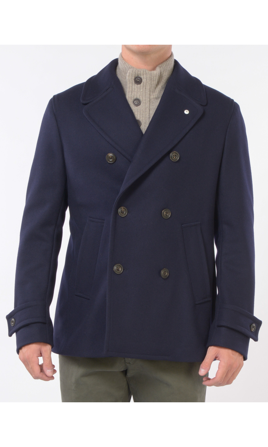 cappotto da uomo L.B.M.1911 doppiopetto in lana e cachemire
