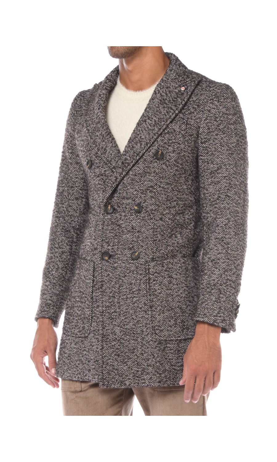 cappotto da uomo Qb24 doppiopetto a spina